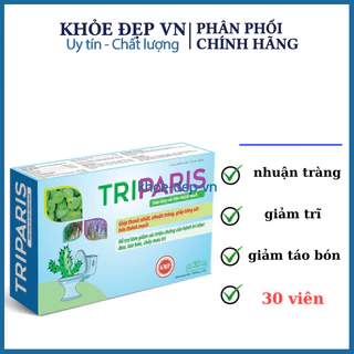 Viên uống Trĩ Paris hỗ trợ làm giảm các triệu chứng táo bón, đau và chảy máu trĩ - Hộp 30 viên - giao mẫu ngẫu nhiên