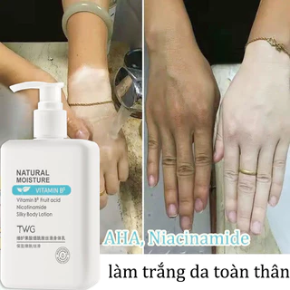 Kem dưỡng trắng cơ thể Niacinamide 300ml dưỡng ẩm da làm trắng da toàn thân không gây kích Làm trắng nhanh chóng