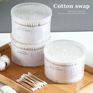 Hộp 500 cây tăm bông ráy tai Cotton Swap, tăm bông cotton 2 đầu mềm mại, tạo cảm giác thoải mái khi vệ sinh tai