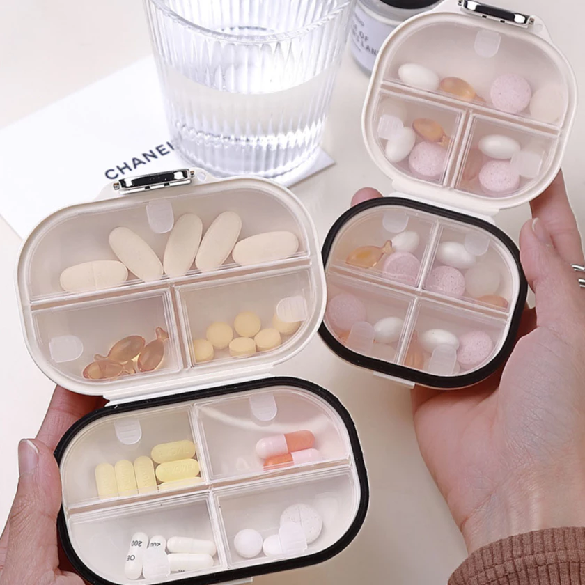 Hộp đựng thuốc mini 7 ngày chống ẩm, 7 ngăn cao cấp nhỏ gọn dễ dàng mang theo
