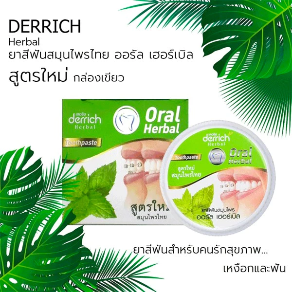 Kem đánh răng Derrich Herbal Toothpaste thái lan 2023