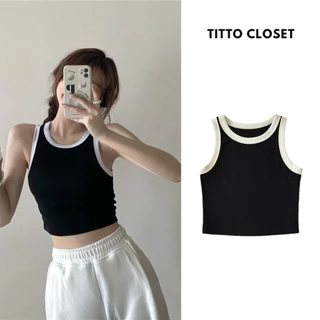 [XẢ HÀNG] Áo Nữ Dáng Croptop Ba Lỗ Viền Màu A5417