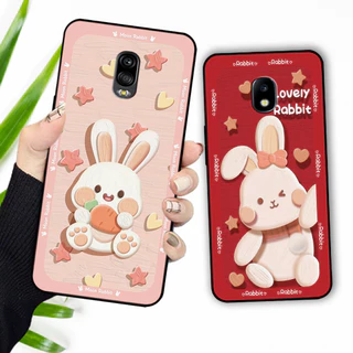 Ốp lưng Samsung J7 Pro / J7 Plus / J7+ in hình caro đỏ, thỏ hồng may mắn, lovely rabbit