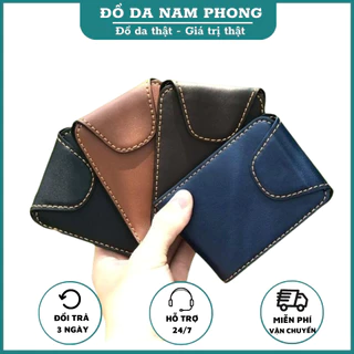 Ví Sen/Ví mini/Bóp Nam da bò thật nguyên tấm khâu tay handmade phiên bản 2023 NP05