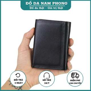 Ví nam gấp 3/Bóp nam Carino trifold da bò phiên bản đặc biệt nhiều ngăn đựng tiền thẻ giấy tờ NP32