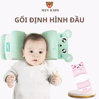 Gối chống bẹp đầu cho bé, gối định hình đầu cho trẻ sơ sinh MỊN KIDS