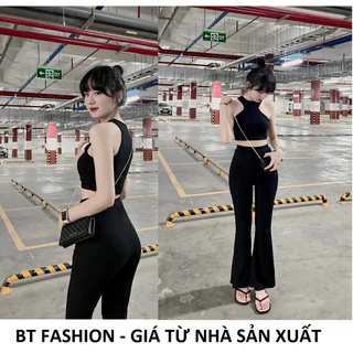 Quần Dài Thun Ôm Lưng Cạp Cao, Ống Loe - BT Fashion (Vải Gân Tăm) + Video, Hình Thật