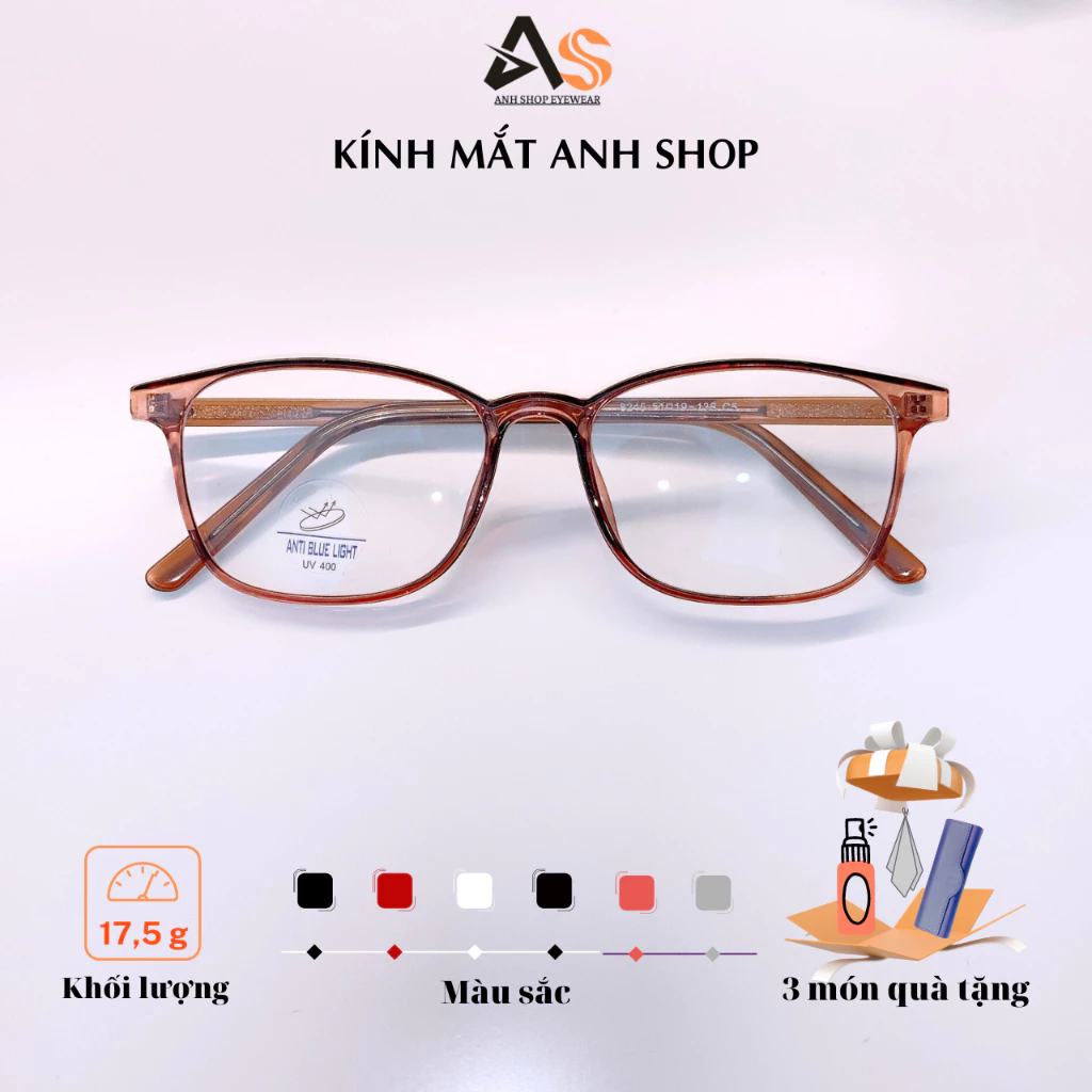 Kính vuông thời trang chất liệu nhựa lõi kim loại chắc chắn phù hợp bạn nào mặt nhỏ 8245