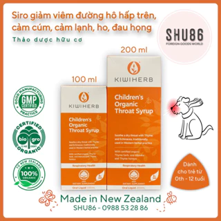 [SHU86] Kiwiherb Children’s Organic Throat Syrup - Siro giảm cảm cúm, cảm lạnh, ho khan, đau họng, viêm đường hô hấp