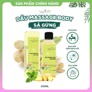 Dầu mát xa body sả gừng thư giãn, có nóng, xoa bóp cổ vai gáy. Tinh dầu massage bụng săn chắc lọ 200ml Tinh Dầu 100