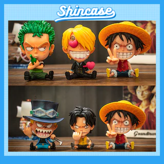 Mô hình 8 nhân vật trong One Piece chibi Luffy Zoro Sanji Ace Sabo Nami Robin Choper cao 9cm - Shin Case