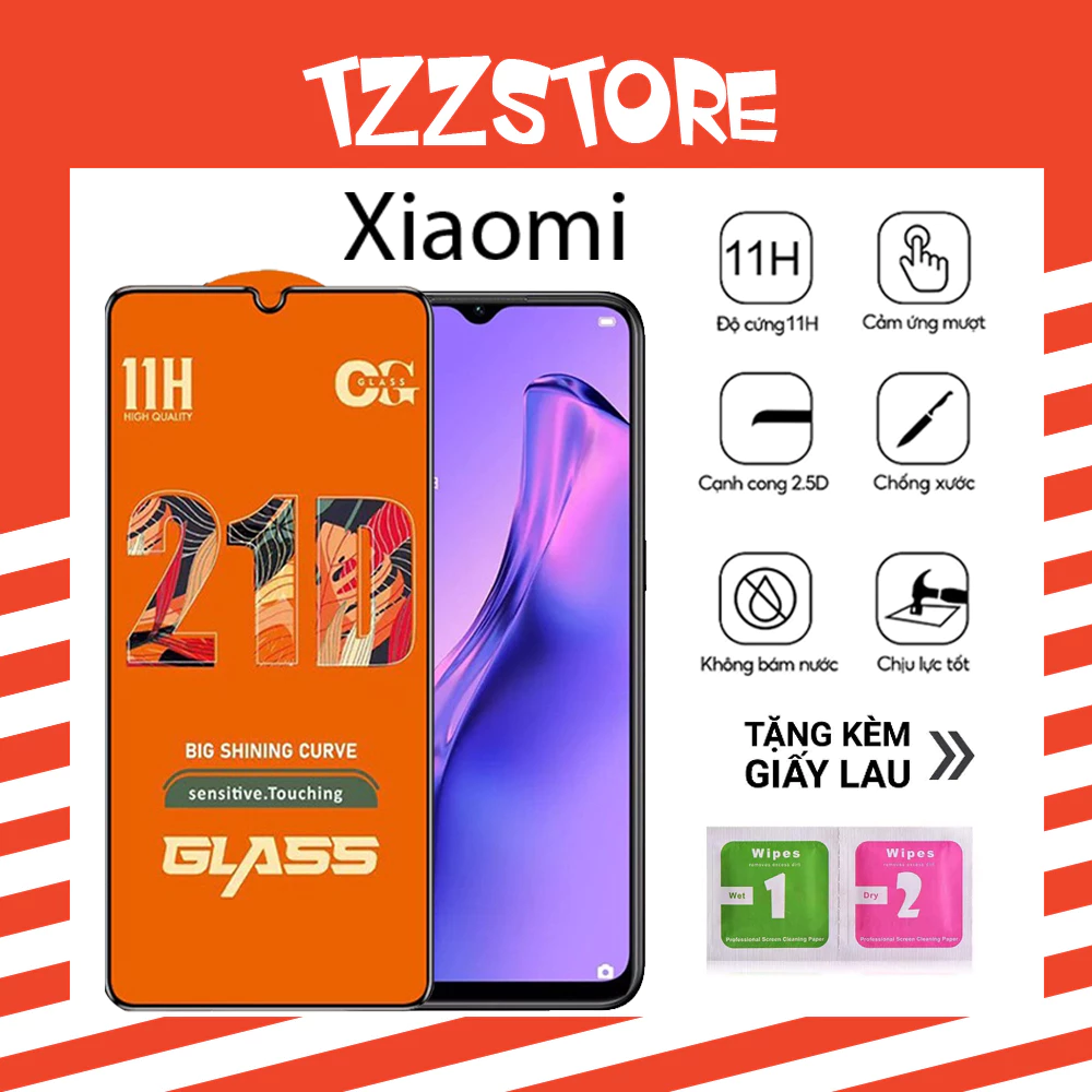 Kính cường lực full màn XIAOMI redmi A3/10a/redmi 9a/redmi 9c /redmi 10/redmi note 11s/ redmi note 10s/redmi note 11 pro