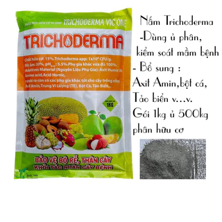 Men vi sinh Trichoderma Vic one, Nấm Đối Kháng Chuyên Dùng Ủ Phân Kiểm Soát Mầm Bệnh- Gói 1kg