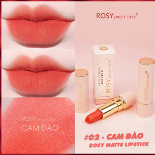 Son thỏi siêu lì, mịn môi, màu chuẩn ROSY SWEET LOVE 3.5g [Màu cam đào]