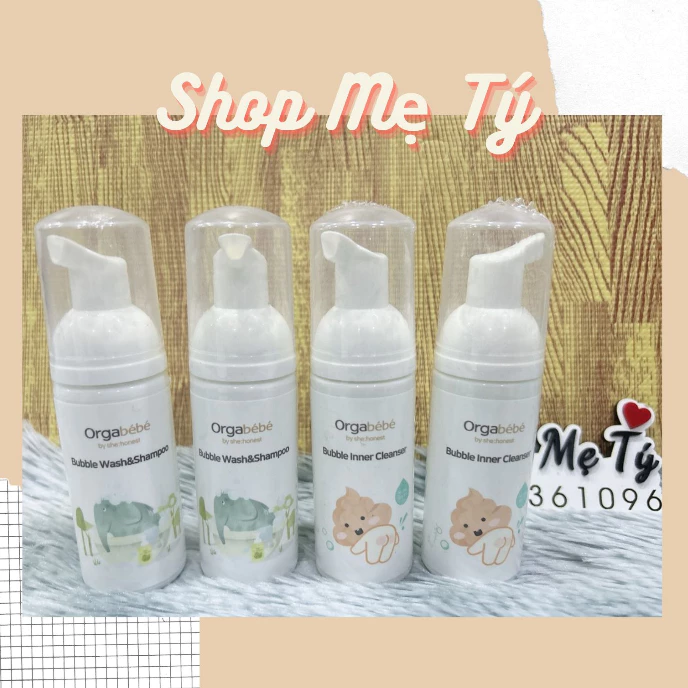 (Minisize) Dung dịch vệ sinh vùng kín Orgabebe rửa mông cho bé / tắm gội Orgabebe chai mini 50ml du lịch (Orgabébé)