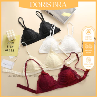 [ Size SML] Áo BR205 bra ren mỏng, đệm mút cotton thoáng mát, dây mảnh móc cài sau