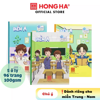 Vở 5 ô ly 96 trang Hồng Hà Class Điểm A - 0317 | Dành cho học sinh miền Trung - Nam