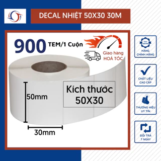 Decal In Nhiệt, Sticker, In Tem Trà Sữa, Khổ 50x30mm 900 tem Tiện Lợi  Không Cần Ribbon Mực