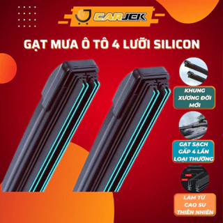 Gạt mưa ô tô silicon 4 lưỡi đời mới 2024 gạt sạch gấp 4 lần loại thường, Cần gạt mưa ô tô xe hơi silicon