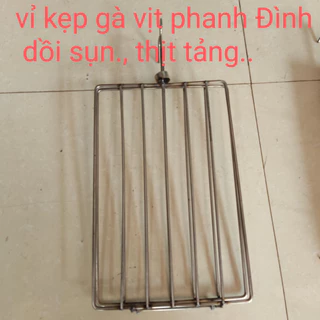 Vỉ kẹp gà vịt phanh nướng lu / Vỉ kẹp vịt Vân Đình nướng lu