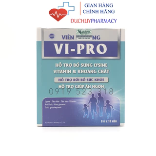 tViên uống bổ sung VIPRO - Bổ sung vitamin khoáng chất, ăn ngon ngủ ngon, tăng sức đề kháng (hộp 60 viên)
