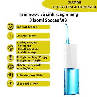 Tăm nước vệ sinh răng miệng Xiaomi Soocas W3 pro, Soocas W3F, Soocas W1 - Bảo hành 3 tháng