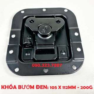 Khoá bướm âm tủ case, tủ âm thanh, tủ thiết bị, case loa, thùng đựng loa 105 x 112m - 200g. Sơn đen