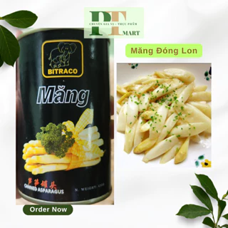 Măng tây đóng hộp HSD 2027 ASPARAGUS lon 430g. Măng lon nấu súp, canh, lẩu, trộn salad, xào