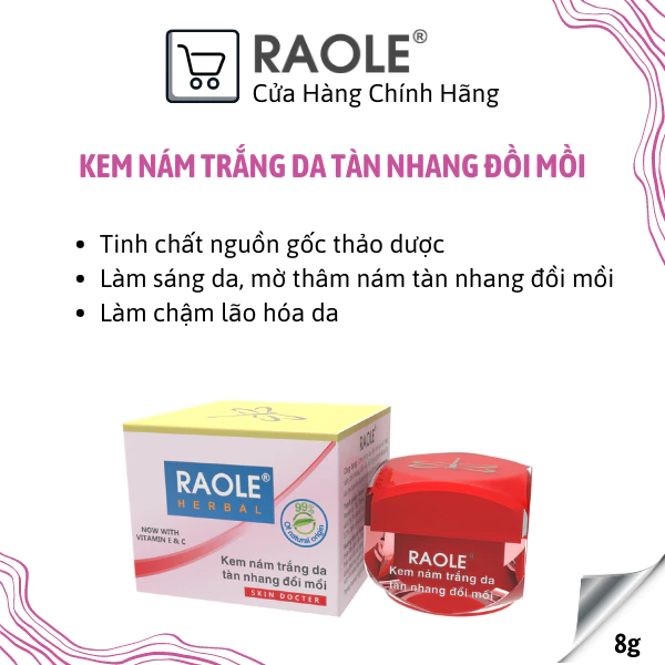 KEM NÁM TRẮNG DA TÀN NHANG ĐỒI MỒI RAOLE - 8G