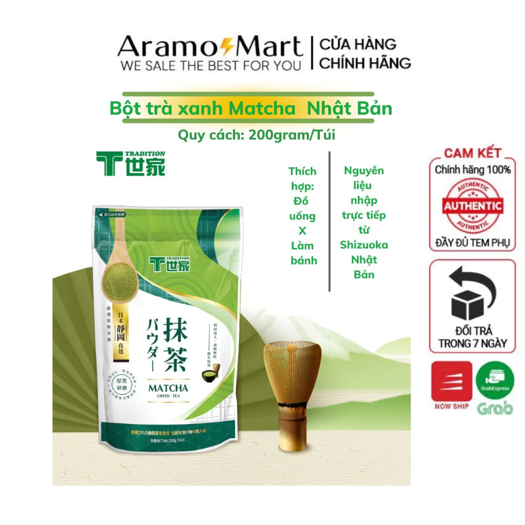 Bột trà xanh matcha Nhật 200 gram/túi