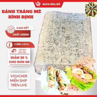 Bánh Tráng Mè Đen Bình Định Đặc Sản Xứ Nẫu Nhúng Nước Cuốn Gỏi,Làm Bánh Tráng Nướng Mắm Ruốc Dẻo Dai Shop Bách Hóa Đô