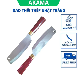 Dao thái thịt gọt hoa quả - Dao nhà bếp thép Nhật trắng không gỉ, cán gỗ cầm chắc tay