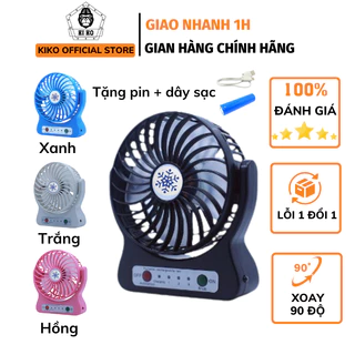 Quạt Tích Điện Kiko 3 Chế Độ Gió Chống Ồn Tối Đa