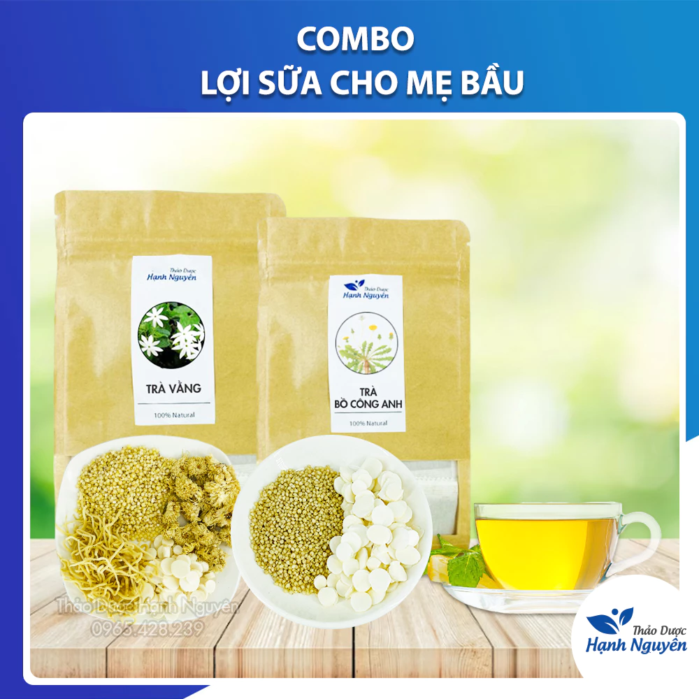 Combo 4 loại trà lợi sữa, mát sữa sau sinh (Kiểm soát cân nặng an toàn, thông tắc tia sữa) - Thảo Dược Hạnh Nguyên