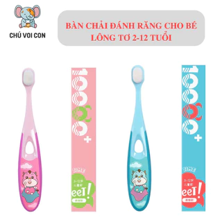 Bàn chải đánh răng cho bé  lông tơ từ 10000 sợ tơ hình trâu dễ thương có nắp đậy chống bụi vệ sinh màu sắc xinh xắn