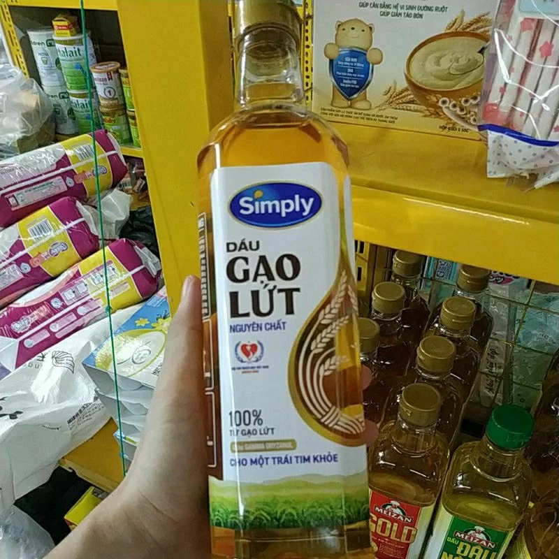 Dầu ăn simply gạo lứt chai 1 lít ( bách hóa gia đình)