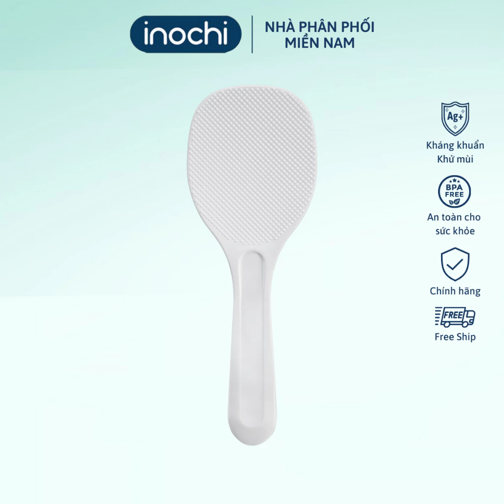 Muỗng xới cơm chống dính, đế tự đứng Inochi Sendai Nhật Bản, an toàn tuyệt đối, Vạn Phúc