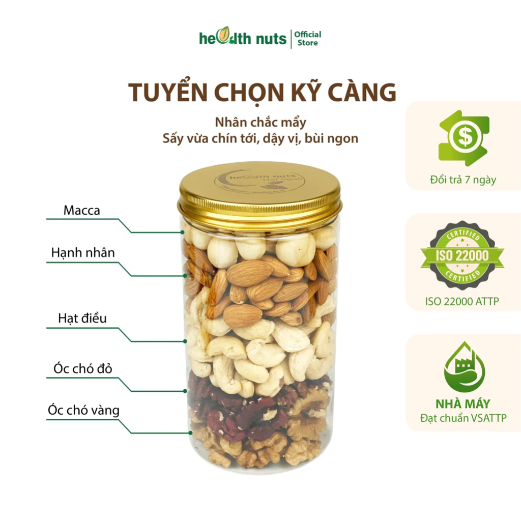 Mix 4 hạt không vỏ - nướng chín dậy vị dòn ngon