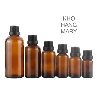 CHAI THUỶ TINH NÂU 5ml / 10ml / 20ml / 30ml / 50ml / 100ml CHIẾT MỸ PHẨM - CHAI ĐỰNG TINH DẦU Nắp nút nhỏ giọt