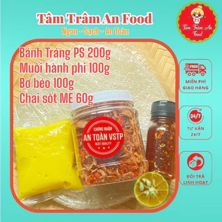 Bánh Tráng Phơi Sương 250g, 200g muối ruốc hành phi, 200g bơ béo