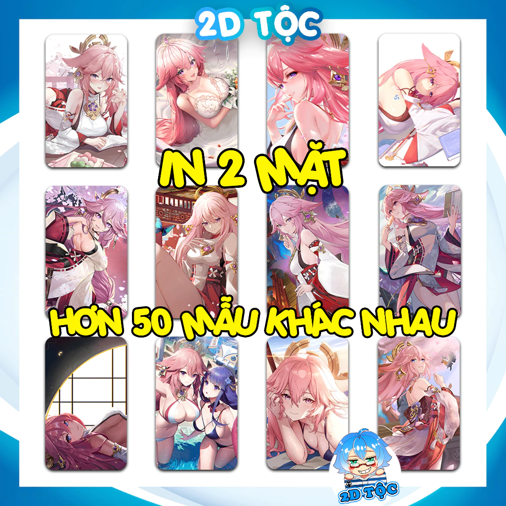 [HÀNG CÓ SẴN] Thẻ Card Bo Góc in 2 mặt Yae Miko Game Genshin Impact (4) - Giấy Dày Cứng - Có Cán Màng – 2D Tộc Shop