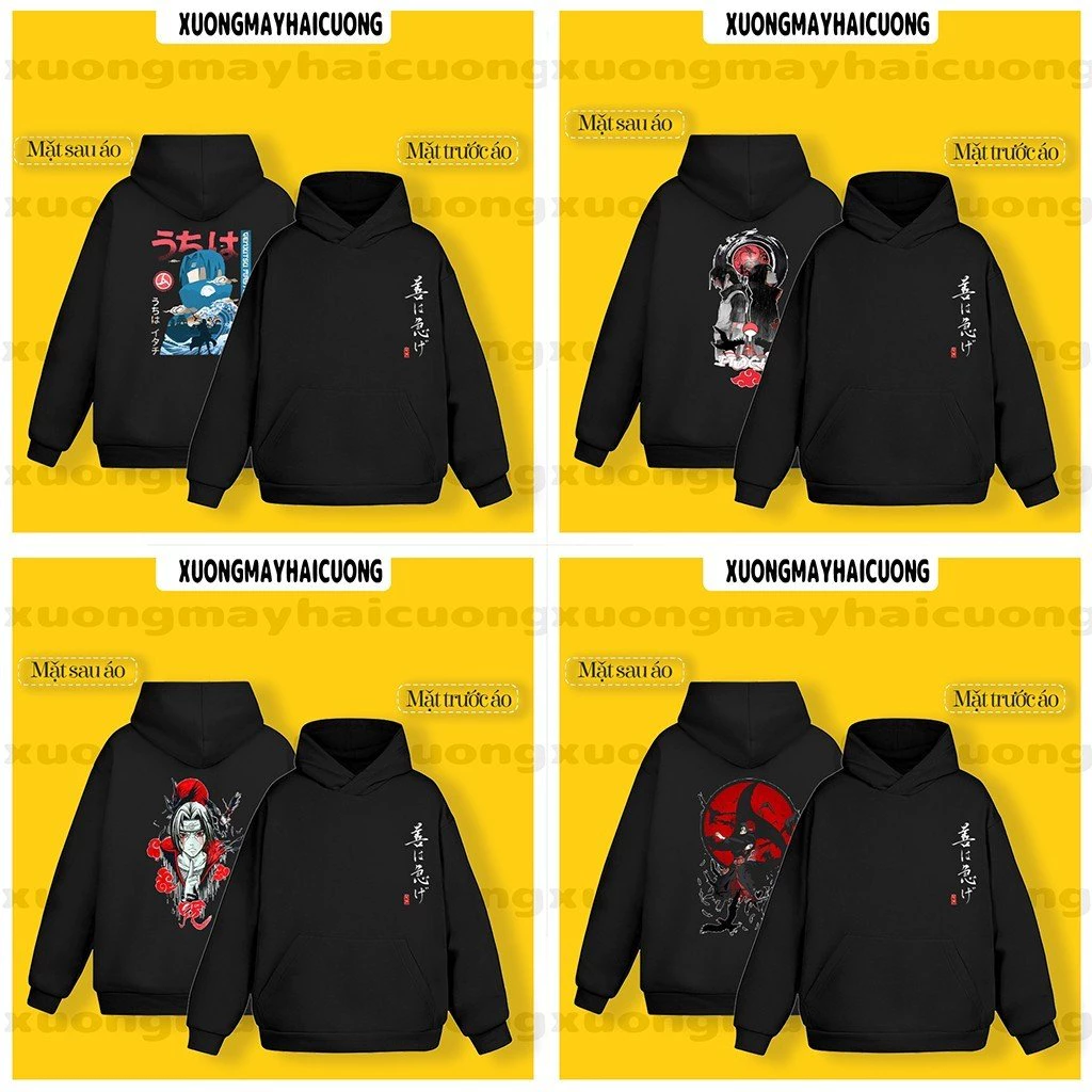 Áo Hoodie -Tổng Hợp Mẫu Áo Anime Naruto - In hình nhân vật Uchiha Itachi Chất