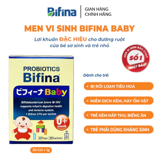 Hỗ trợ ăn ngon, tăng đề kháng - Men vi sinh Bifina Baby Nhật Bản- Hộp 30 gói