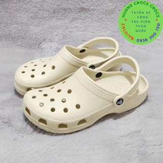 DÉP SỤC CROCS BAND CLASSIC CLOG MÀU KEM HÀNG CHUẨN XỊN FULL BOX