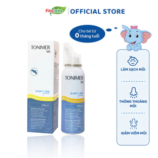 Xịt Mũi Tonimer Lab Baby Spray Fitolabs Đẳng Trương Vô Trùng Làm Sạch, Vệ Sinh Mũi Hàng Ngày Cho Trẻ Từ Sơ Sinh Lọ 100ml