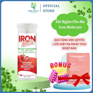 Viên Sắt Ngậm Iron Melts Vị Dâu 50 Viên Của Úc