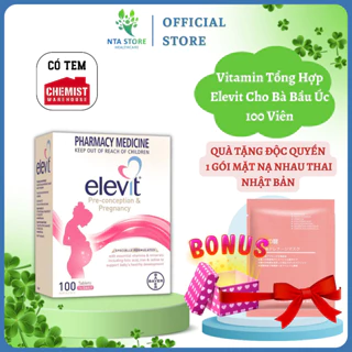 [Date mới chuẩn ÚC] Elevit bầu Úc - Vitamin Tổng Hợp cho bà Bầu 100 viên mẫu mới date mới, giúp mẹ bầu khỏe, con khỏe