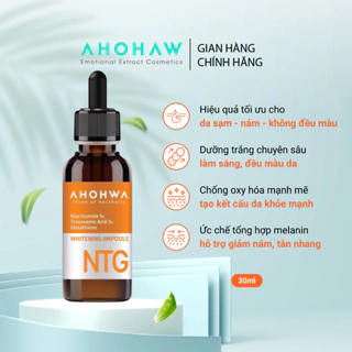 Serum Tinh Chất Dưỡng Trắng Da Ahohwa Whitening Ampoule NTG 30ml - Mờ Thâm Mụn, Sạm Nám, Chống Lão Hóa, Chống Oxy Hóa