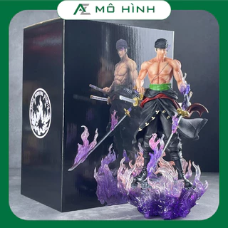 Mô hình One piece Zoro GK hắc kiếm có base cực đẹp cao 32cm | Figure anime vua hải tặc decor trang trí làm quà tặng