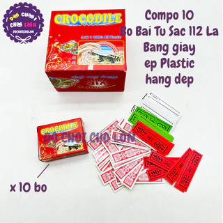 COMPO 10 bộ bài tứ sắc 112 Lá bằng giấy cứng ép PLASTIC hàng TỐT